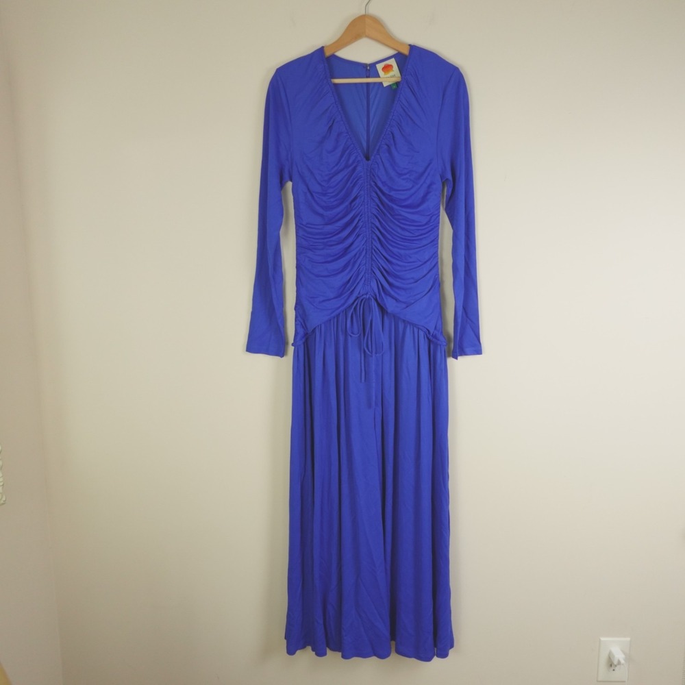 Farm Rio Dress V Neck Ruched Maxi - Picture 4 of 13